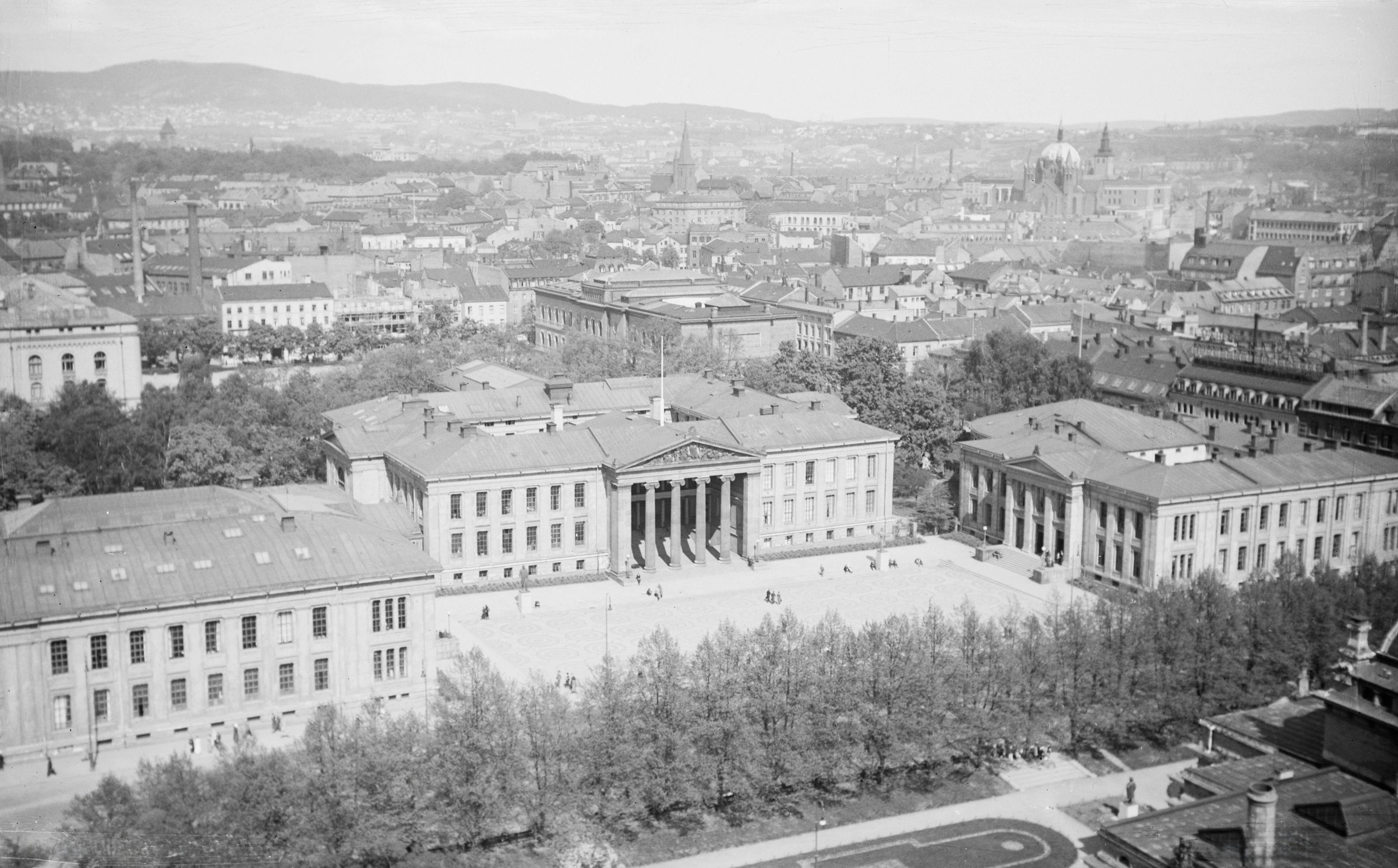 University campus with neoclassical architecture