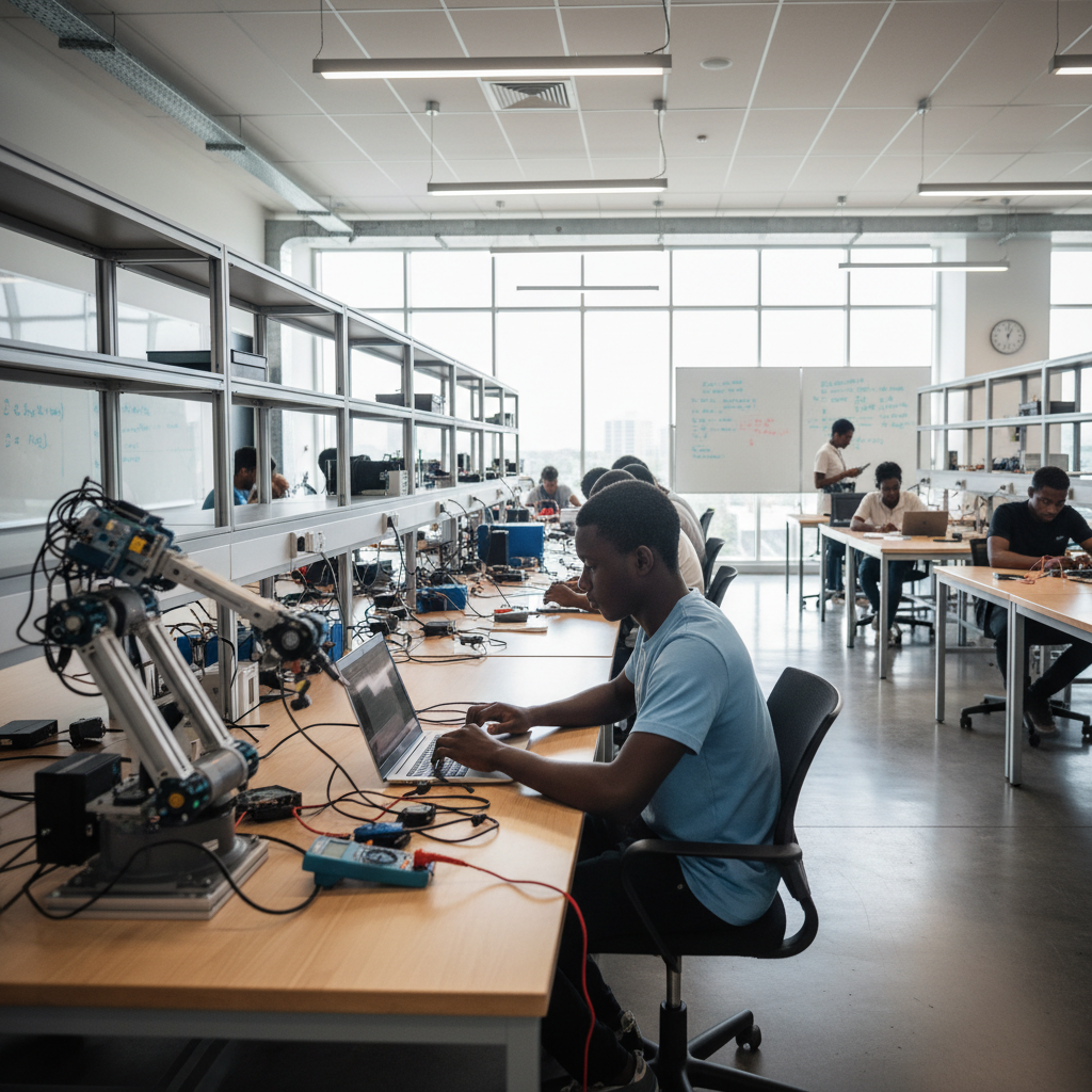 Portrait of male student with laptop