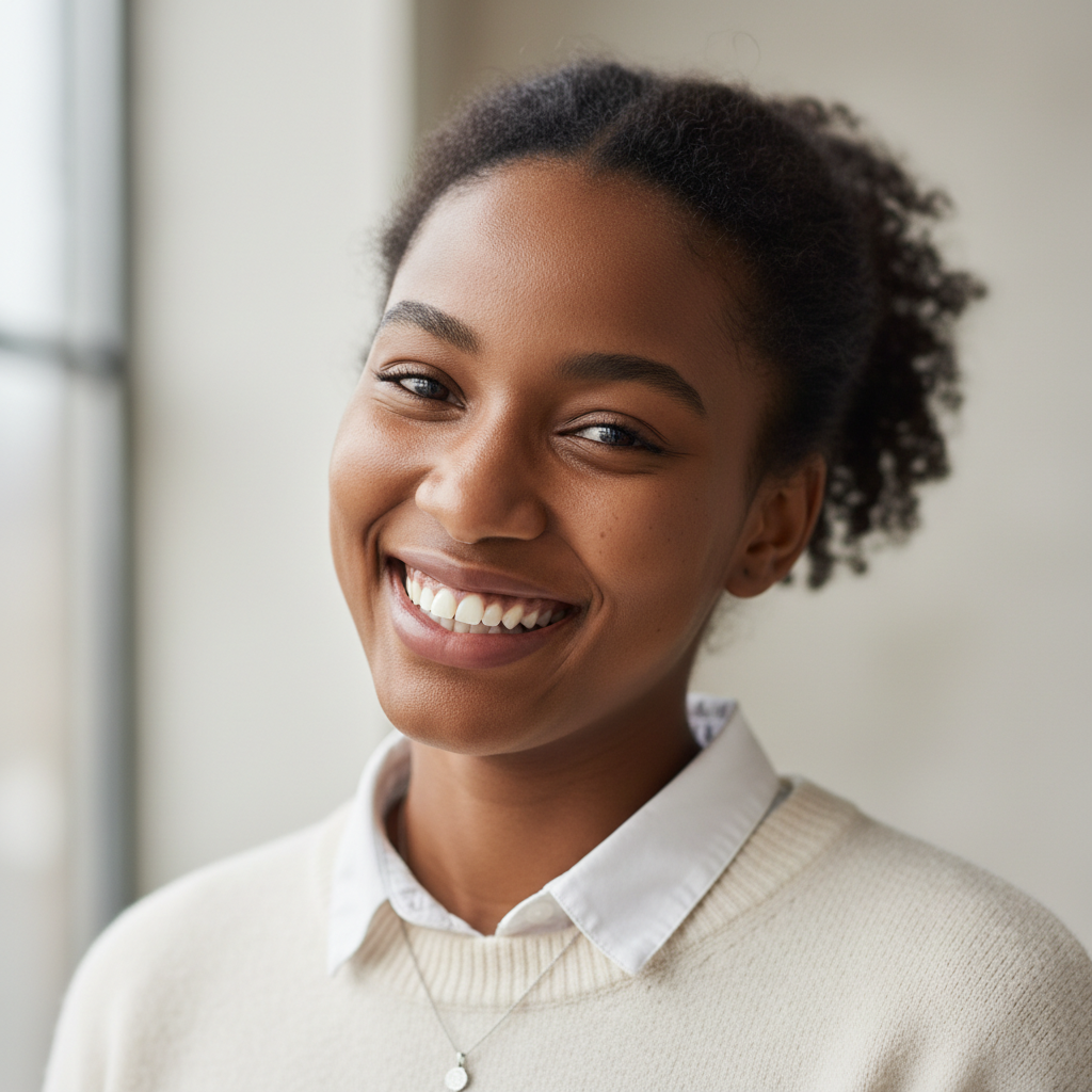 Portrait of smiling female student