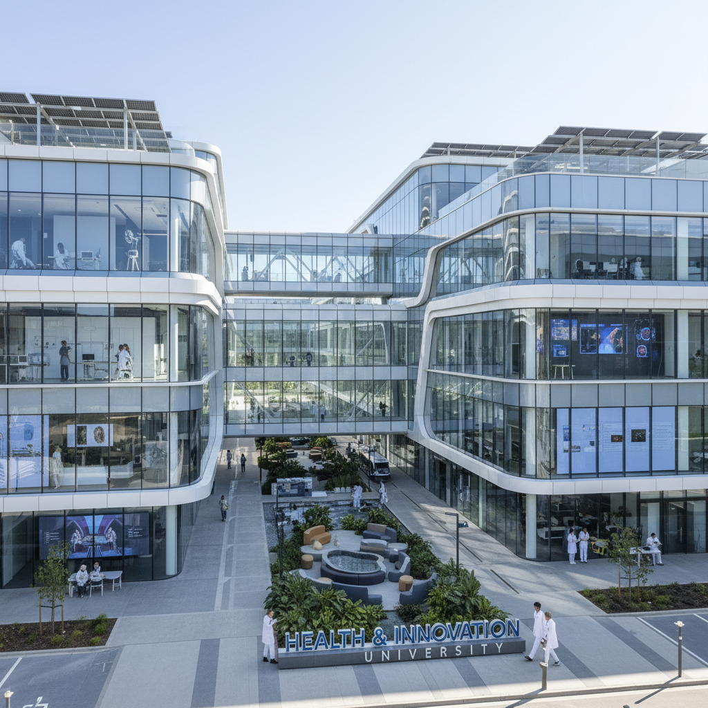 University campus with state-of-the-art facilities